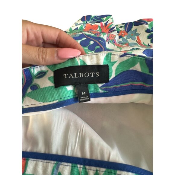 TALBOTS Citrus Tropical Print Stretch Skirt Size 14 - Picture 5 of 8